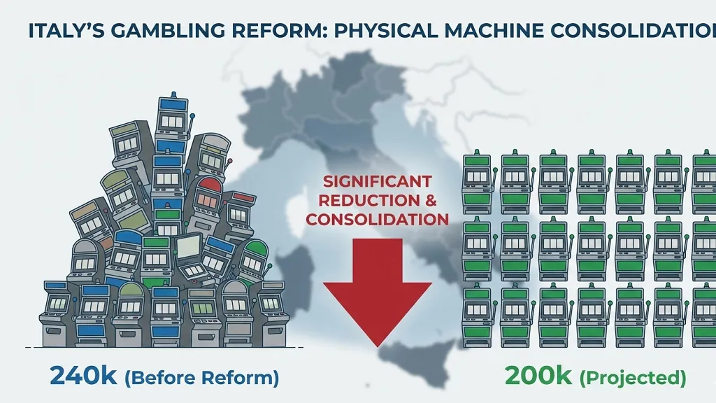 슬롯머신 및 소매 네트워크의 대대적 축소
