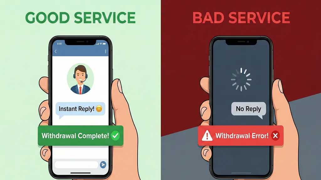 입출금 투명성 및 고객센터 - 운영의 진정성